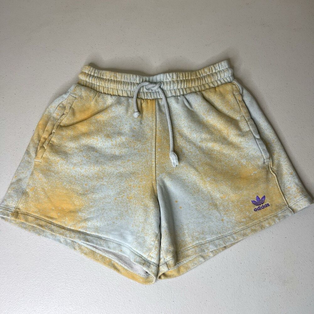 Adidas Originals Almost Blue Hazy Tie Dye Sweat Shorts AOP Womens Small